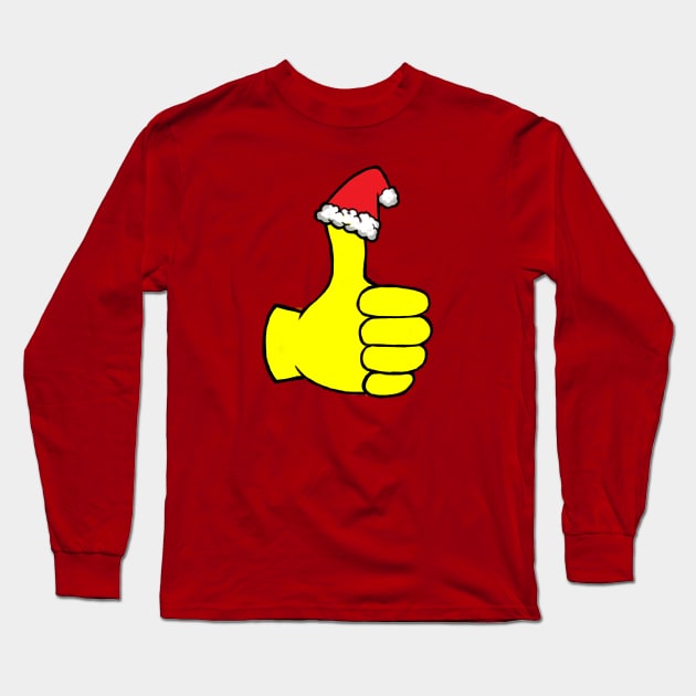 Thumbs Up Santa Hat Long Sleeve T-Shirt by ckandrus